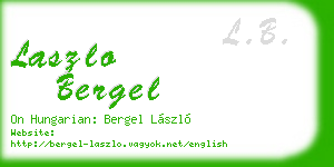 laszlo bergel business card